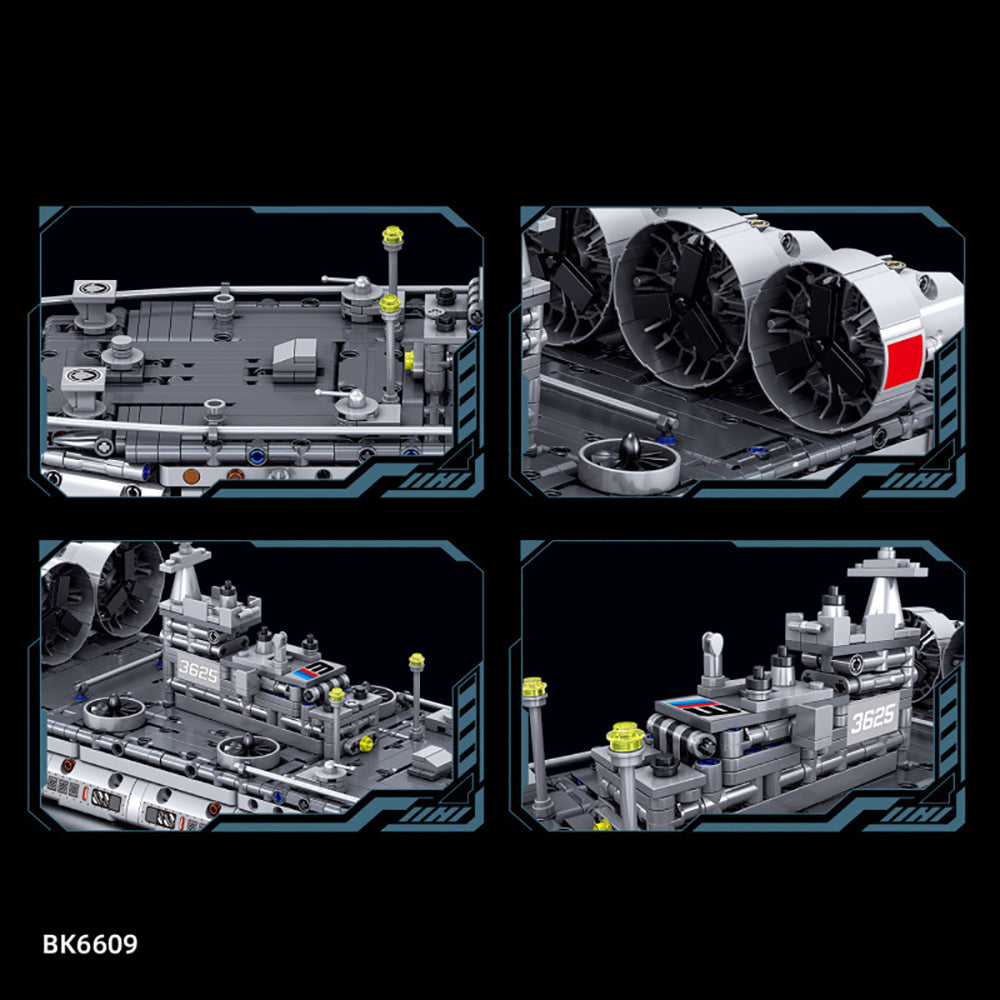 Technik Luftkissenboot Technik Luftkissenfahrzeug, BK6609 Schiff Modell Klemmbausteine Bauset Kompatibel mit Lego Technik