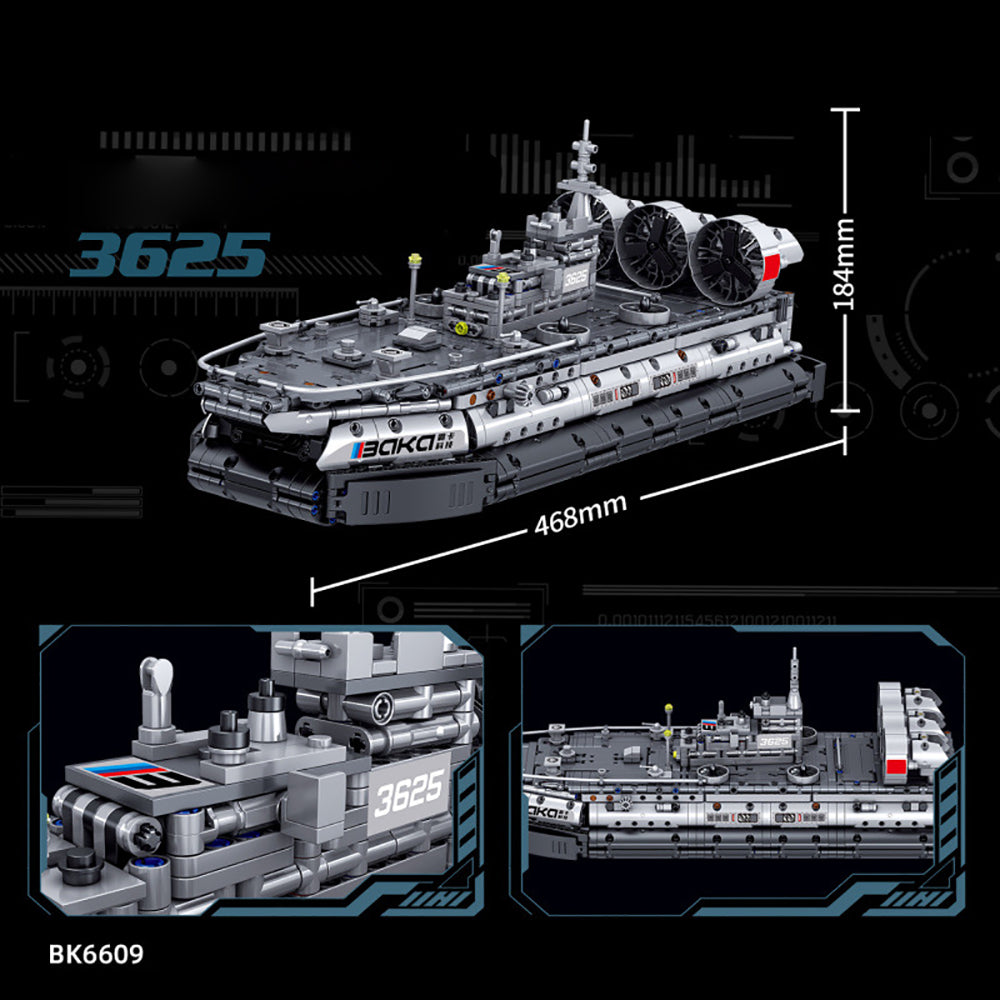Technik Luftkissenboot Technik Luftkissenfahrzeug, BK6609 Schiff Modell Klemmbausteine Bauset Kompatibel mit Lego Technik