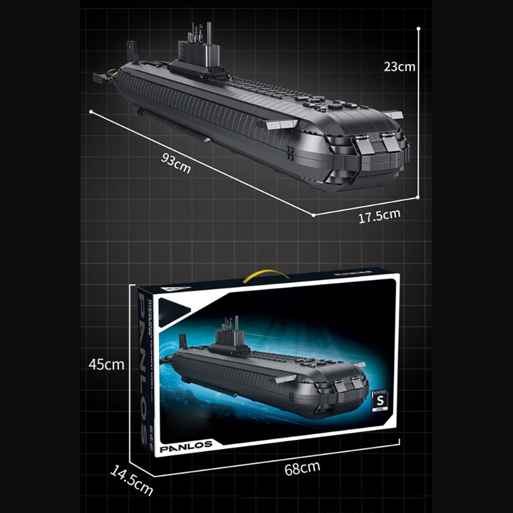 Technik Atom-U-Boot 93CM, 4470+ Teile Technik Groß Atom U-Boot, Technik Militär U Boot Bausatz MOC KIemmbausteine Set für Kinder Erwachsene