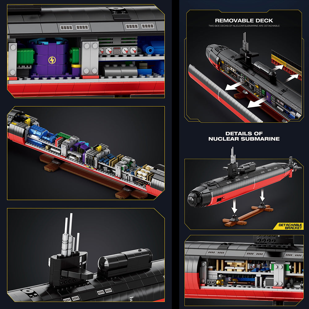 Technik U-Boot groß 87,5cm, 2980+ Teile Militar U-Boot Groß MOC U-Boot Kompatibel mit Technik U-Boot Modell