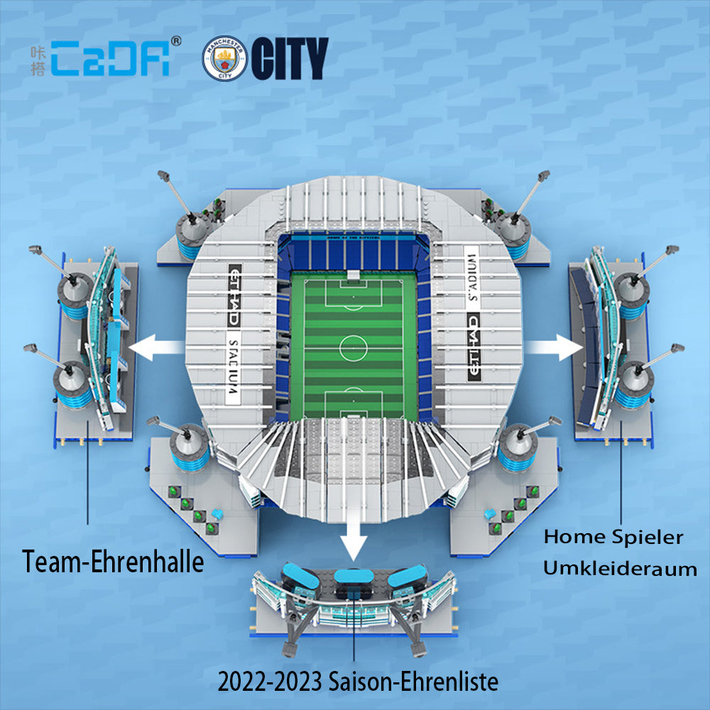 CADA C66022W City of Manchester Stadium Model, 4473 Teile Etihad Stadium Modelbau, Manchester City Stadion-Lizenz