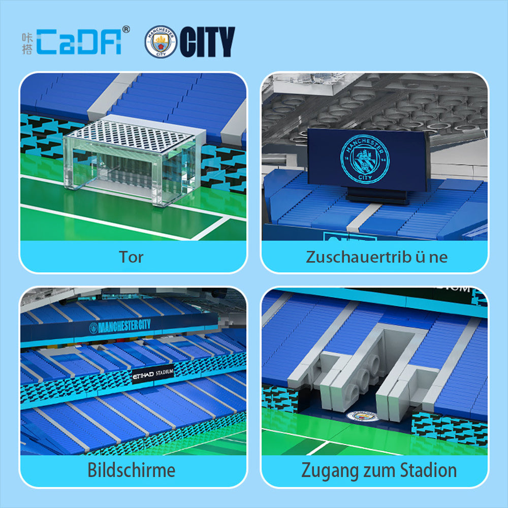 CADA C66022W City of Manchester Stadium Model, 4473 Teile Etihad Stadium Modelbau, Manchester City Stadion-Lizenz