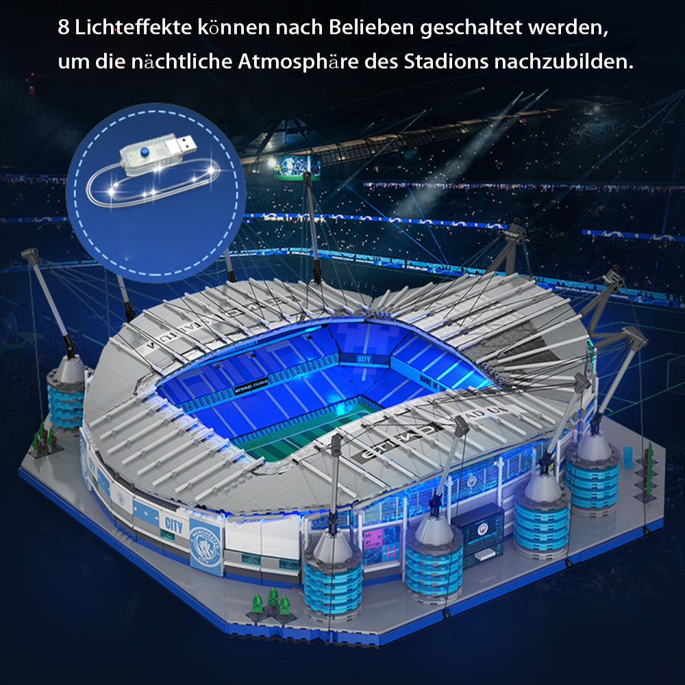 CADA C66022W City of Manchester Stadium Model, 4473 Teile Etihad Stadium Modelbau, Manchester City Stadion-Lizenz