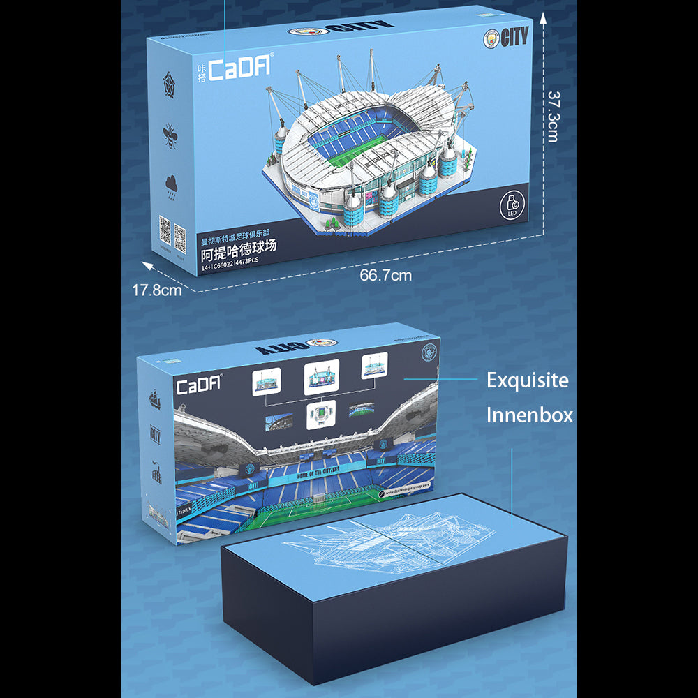 CADA C66022W City of Manchester Stadium Model, 4473 Teile Etihad Stadium Modelbau, Manchester City Stadion-Lizenz