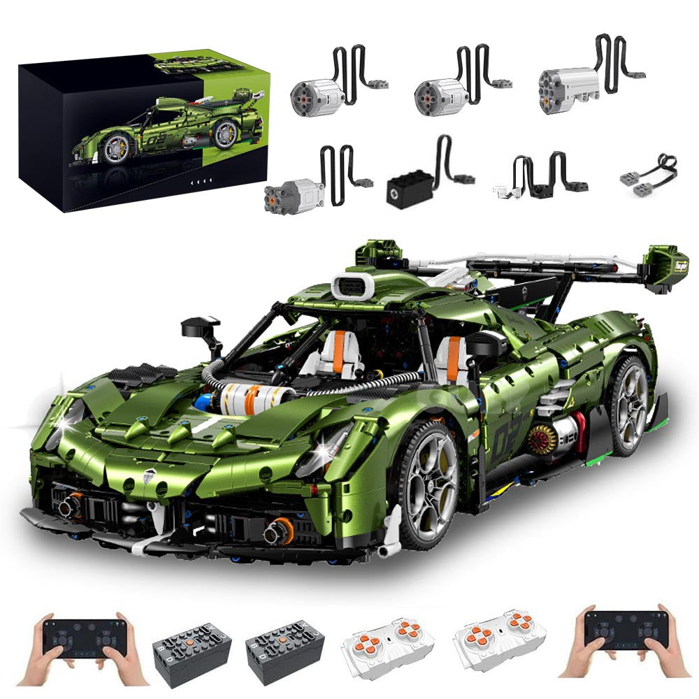 Technik Auto für Koenigseg Jesko Superauto, 1:8 Groß Auto mit 5 Motoren Set, Technik Auto ModeII Bausatz, 3830 TeiIe MOC Supercar ModeII, Kompatibel mit Iego Technik Koenigseg