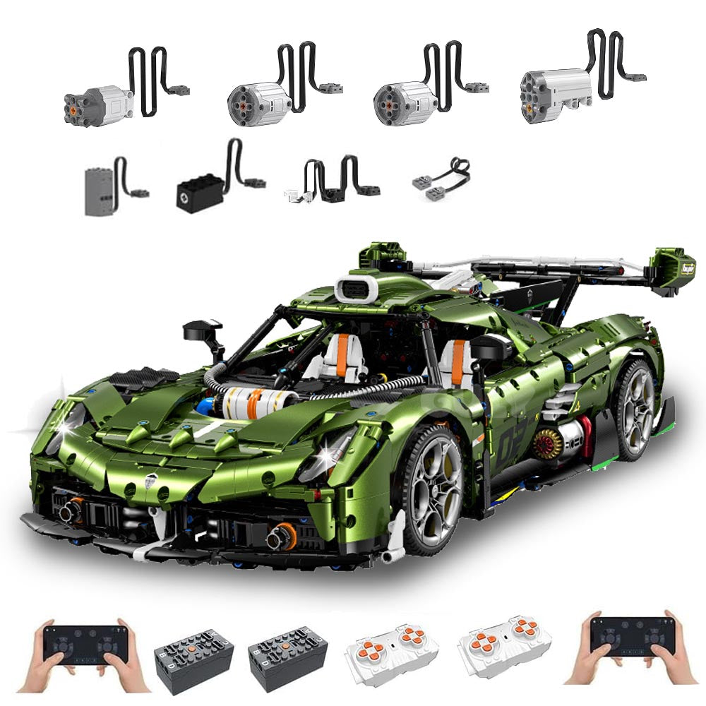 Technik Auto für Koenigseg Jesko Superauto, 1:8 Groß Auto mit 5 Motoren Set, Technik Auto ModeII Bausatz, 3830 TeiIe MOC Supercar ModeII, Kompatibel mit Iego Technik Koenigseg