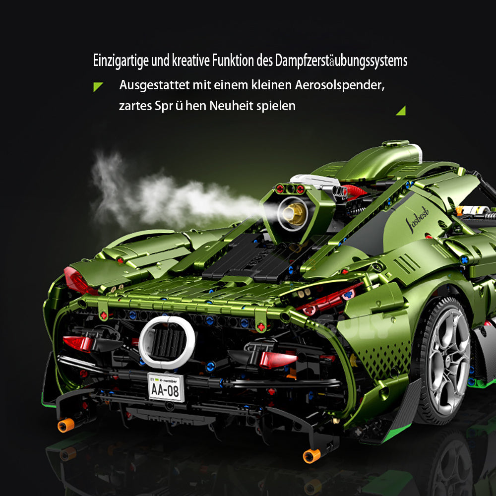 Technik Auto für Koenigseg Jesko Superauto, 1:8 Groß Auto mit 5 Motoren Set, Technik Auto ModeII Bausatz, 3830 TeiIe MOC Supercar ModeII, Kompatibel mit Iego Technik Koenigseg