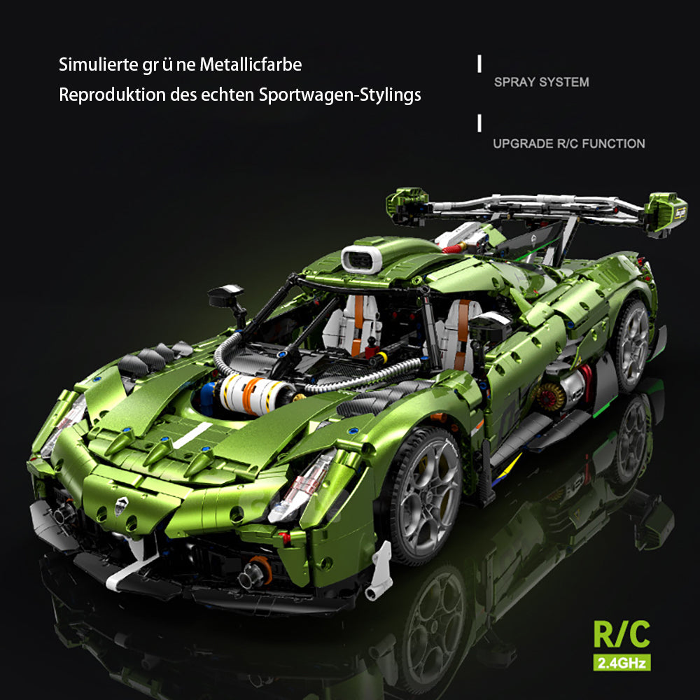 Technik Auto für Koenigseg Jesko Superauto, 1:8 Groß Auto mit 5 Motoren Set, Technik Auto ModeII Bausatz, 3830 TeiIe MOC Supercar ModeII, Kompatibel mit Iego Technik Koenigseg