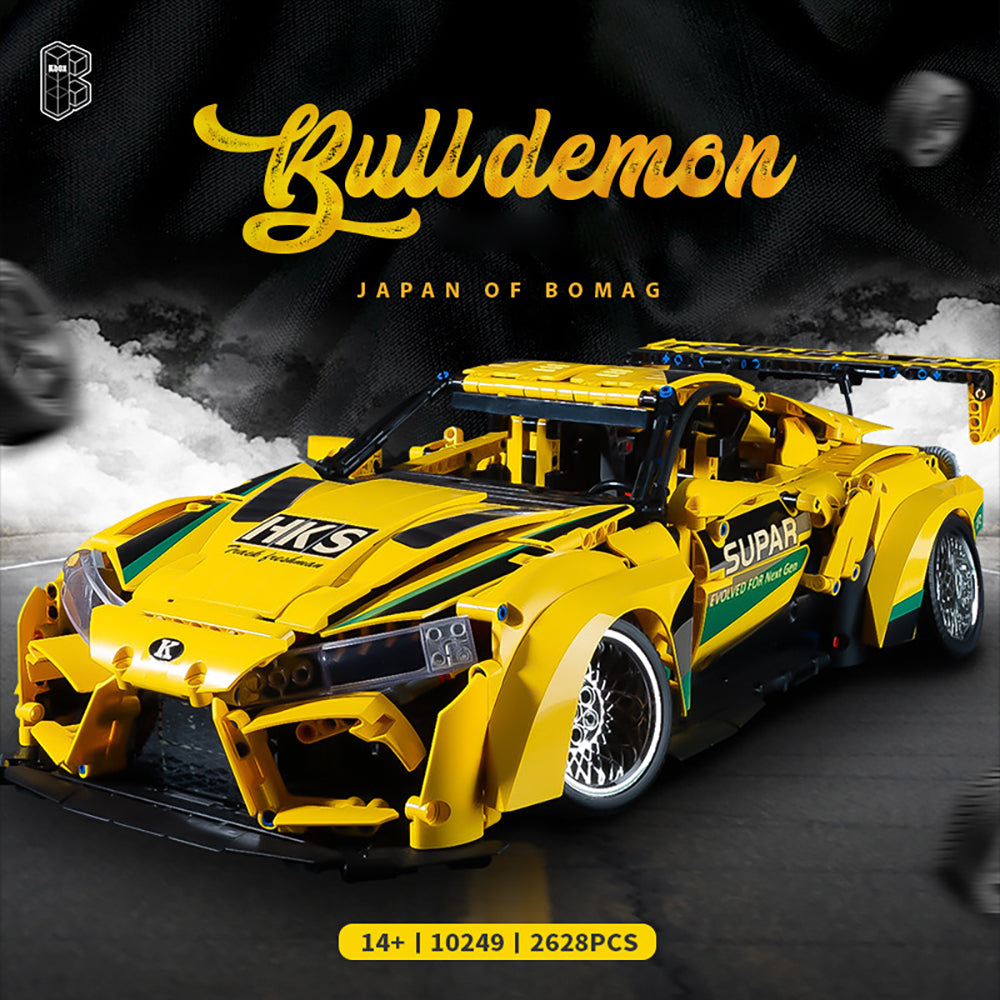 Technik Auto für Toyota Supra, 2620+ Teile Technik Auto Ferngesteuert Auto Motorisierte Sportwagen Modellbau Custom Bausteine Kompatibel mit Lego Technik Auto
