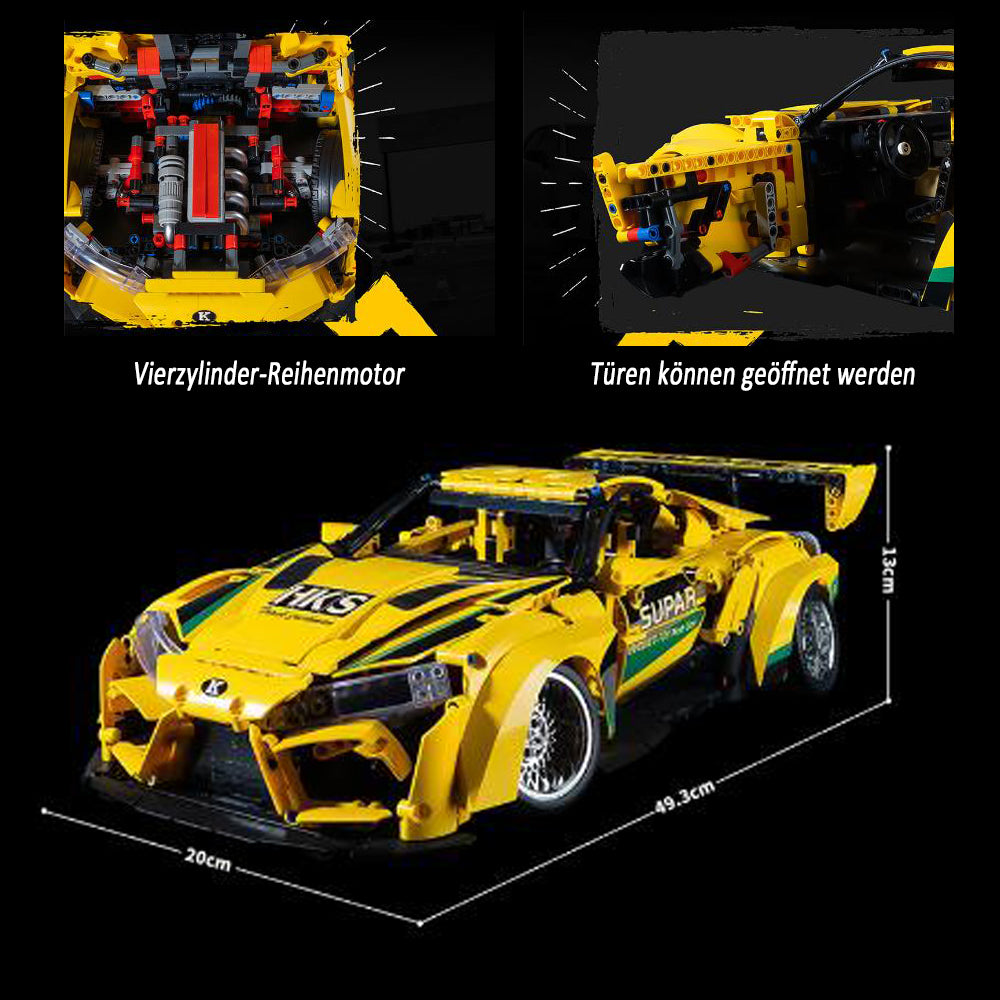 Technik Auto für Toyota Supra, 2620+ Teile Technik Auto Ferngesteuert Auto Motorisierte Sportwagen Modellbau Custom Bausteine Kompatibel mit Lego Technik Auto