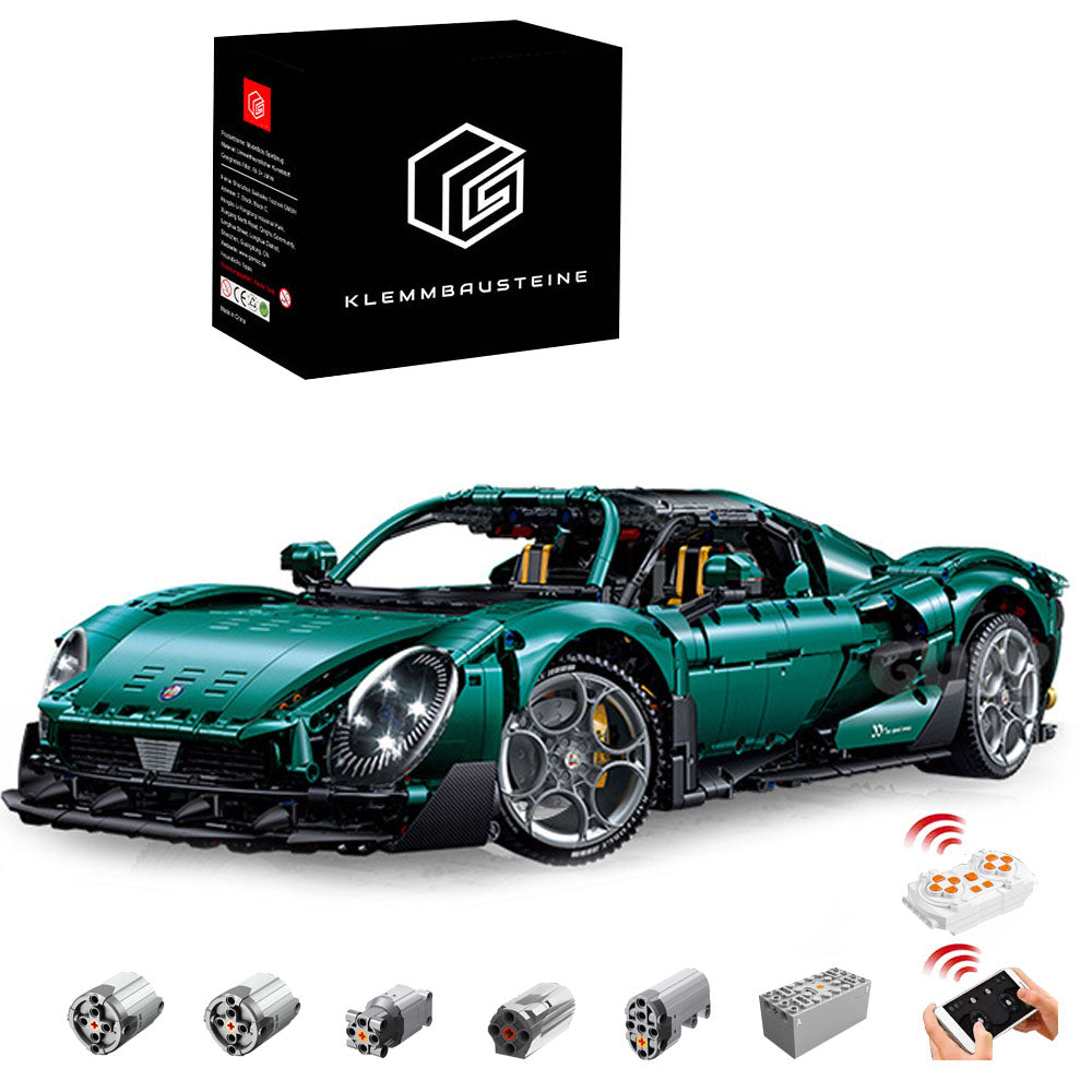 Technik Auto für Alfa Supercar, 4200+ Teile Technik Auto Bausatz MOC Bausatz, Technik Supersportwagen Technik Supercar Technik Auto Alfa für Kinder Erwachsene, 10621
