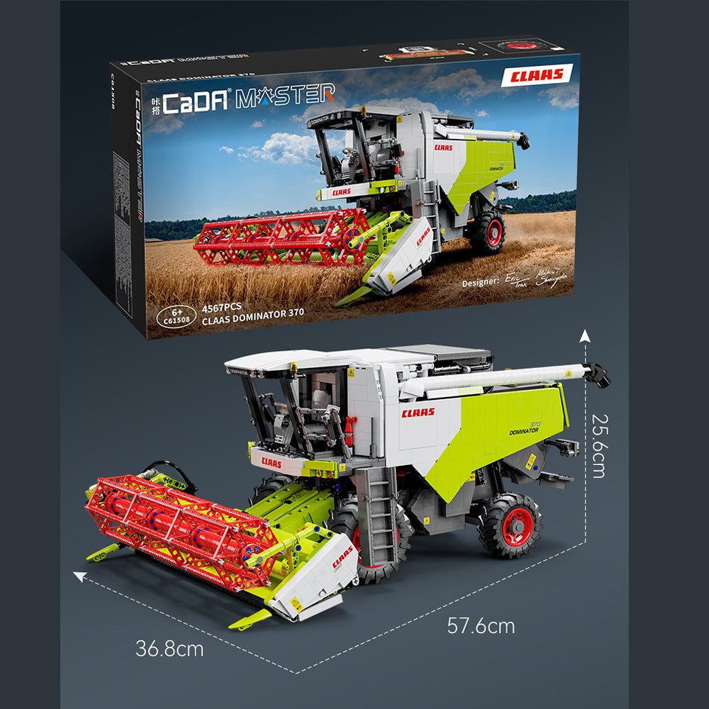 CADA C61508W Technik Mähdrescher für CLAAS Dominator 370 Traktor, 4560+ Teile Technik 1:17 Groß Harvester mit Motoren Set, Technik Traktor Bausatz MOC KIemmbausteine Set für Kinder Erwachsene