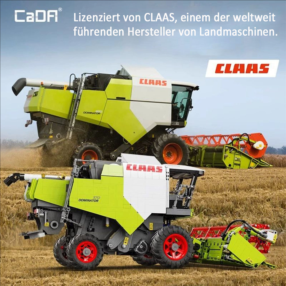 CADA C61508W Technik Mähdrescher für CLAAS Dominator 370 Traktor, 4560+ Teile Technik 1:17 Groß Harvester mit Motoren Set, Technik Traktor Bausatz MOC KIemmbausteine Set für Kinder Erwachsene