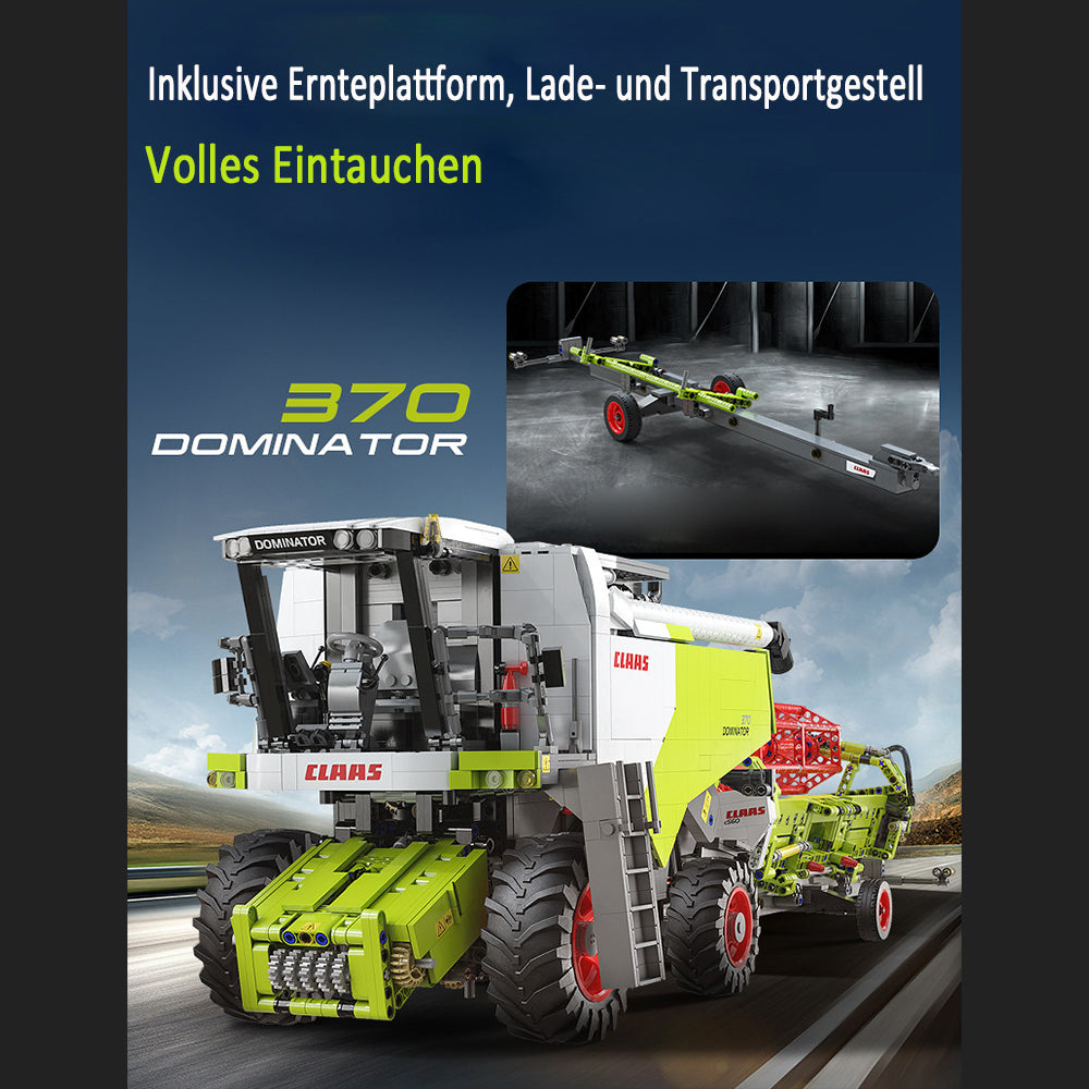 CADA C61508W Technik Mähdrescher für CLAAS Dominator 370 Traktor, 4560+ Teile Technik 1:17 Groß Harvester mit Motoren Set, Technik Traktor Bausatz MOC KIemmbausteine Set für Kinder Erwachsene