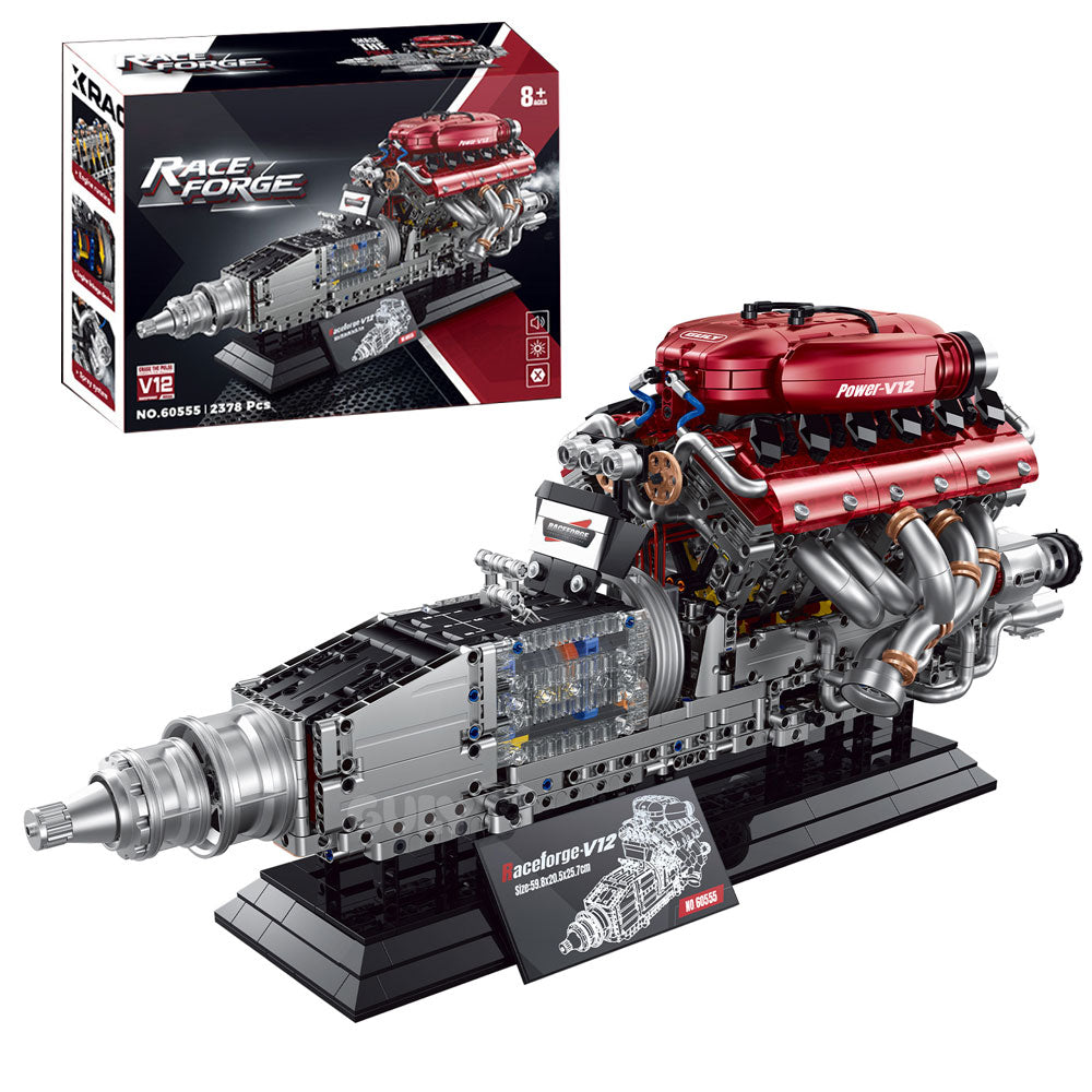 Technik V12 Engine, 2378 Teile mit Motoren, LED und Sprühgerät Klemmbausteine für Erwachsene(Originalverpackung)