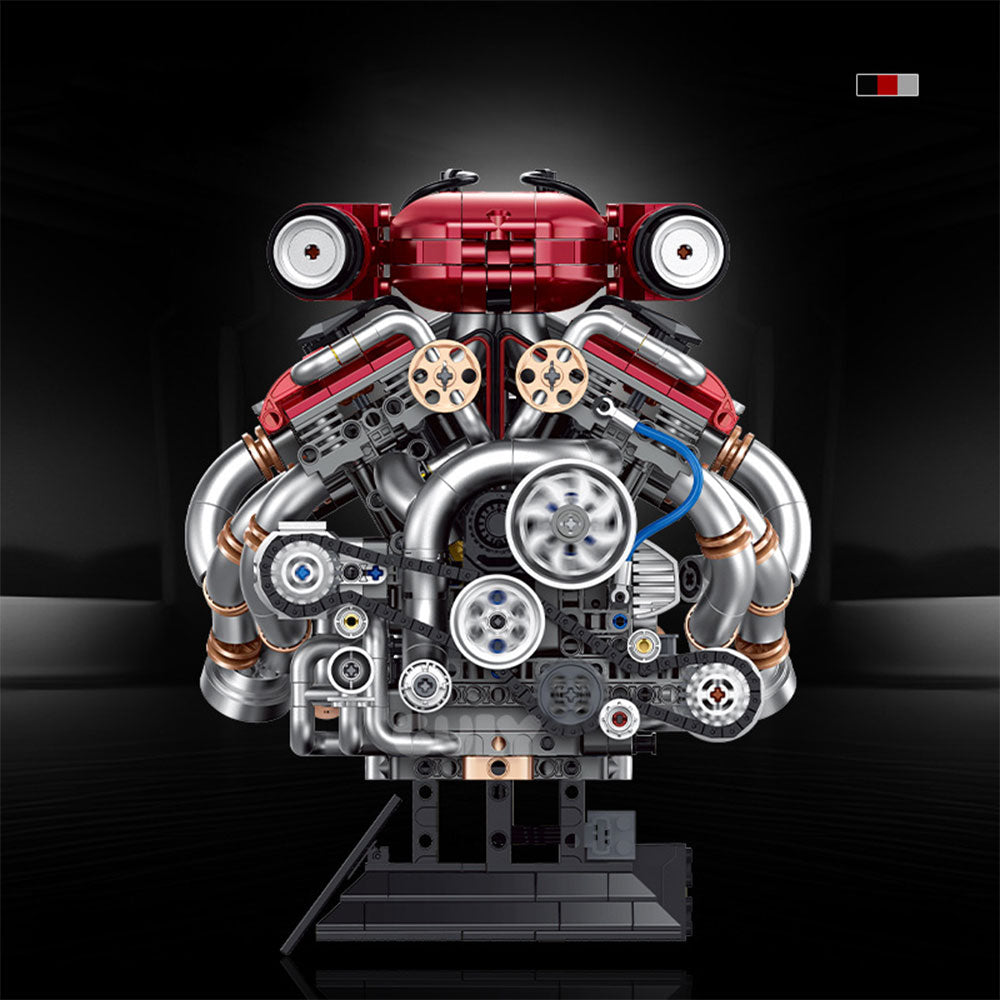 Technik V12 Engine, 2378 Teile mit Motoren, LED und Sprühgerät Klemmbausteine für Erwachsene(Originalverpackung)