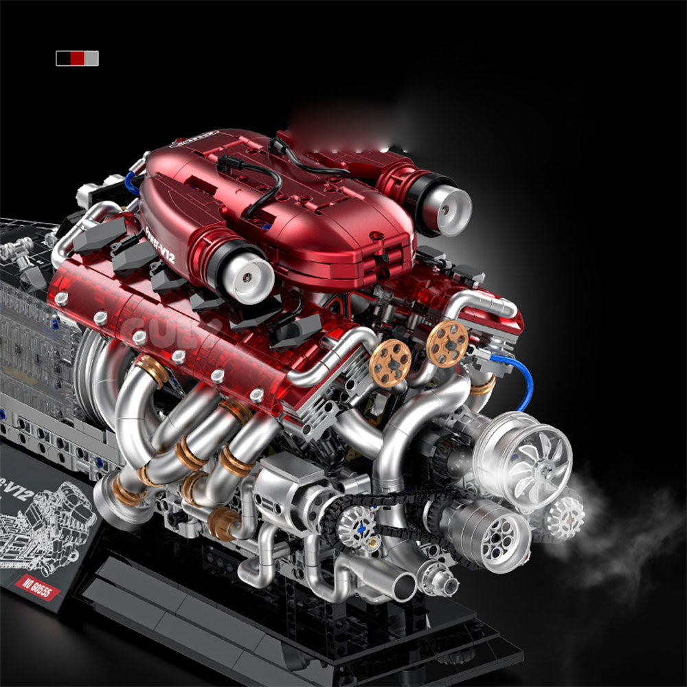 Technik V12 Engine, 2378 Teile mit Motoren, LED und Sprühgerät Klemmbausteine für Erwachsene(Originalverpackung)