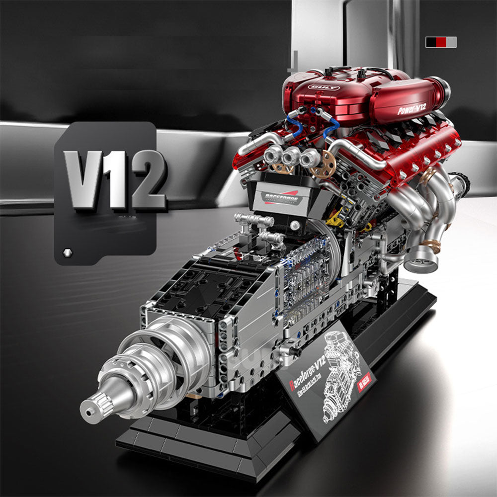 Technik V12 Engine, 2378 Teile mit Motoren, LED und Sprühgerät Klemmbausteine für Erwachsene(Originalverpackung)