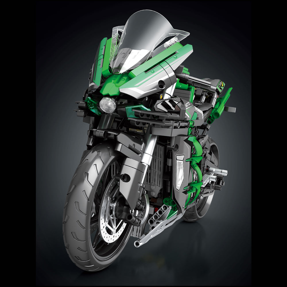 Technik Motorrad für Kawasaki H2 SX SE Modell, 2088 Teile Technic Motorrad Supermotorrad Modellbausatz Kompatibel mit Lego Technik Motorrad