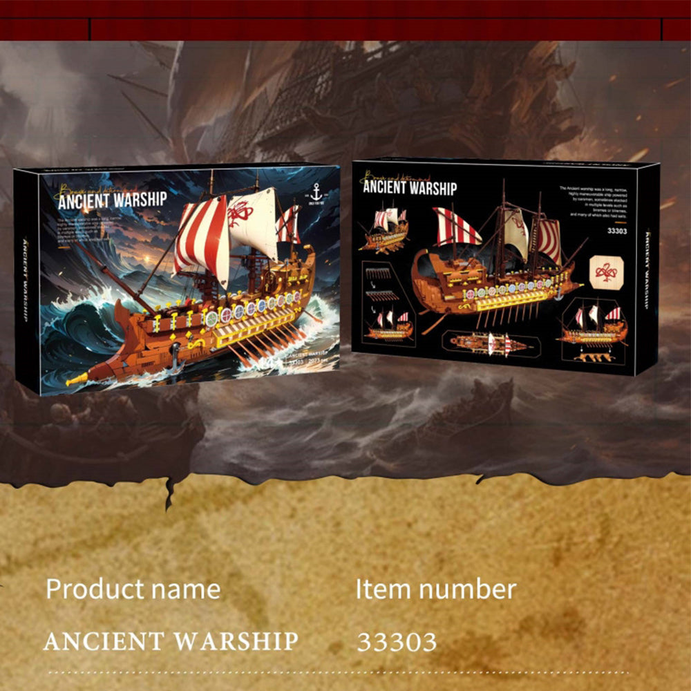 Vikinng Kriegsschiff groß Vintage Roman Segelboot Bausatz, 2073 Klemmbausteine Riesiges Schiffmodell MOC im Europäischen Stil für Lego Technik Schiff