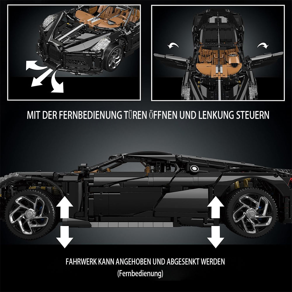 Bugatti Chiron, Mould King 13163 MOC Auto KIemmbausteine (3599 Teile)
