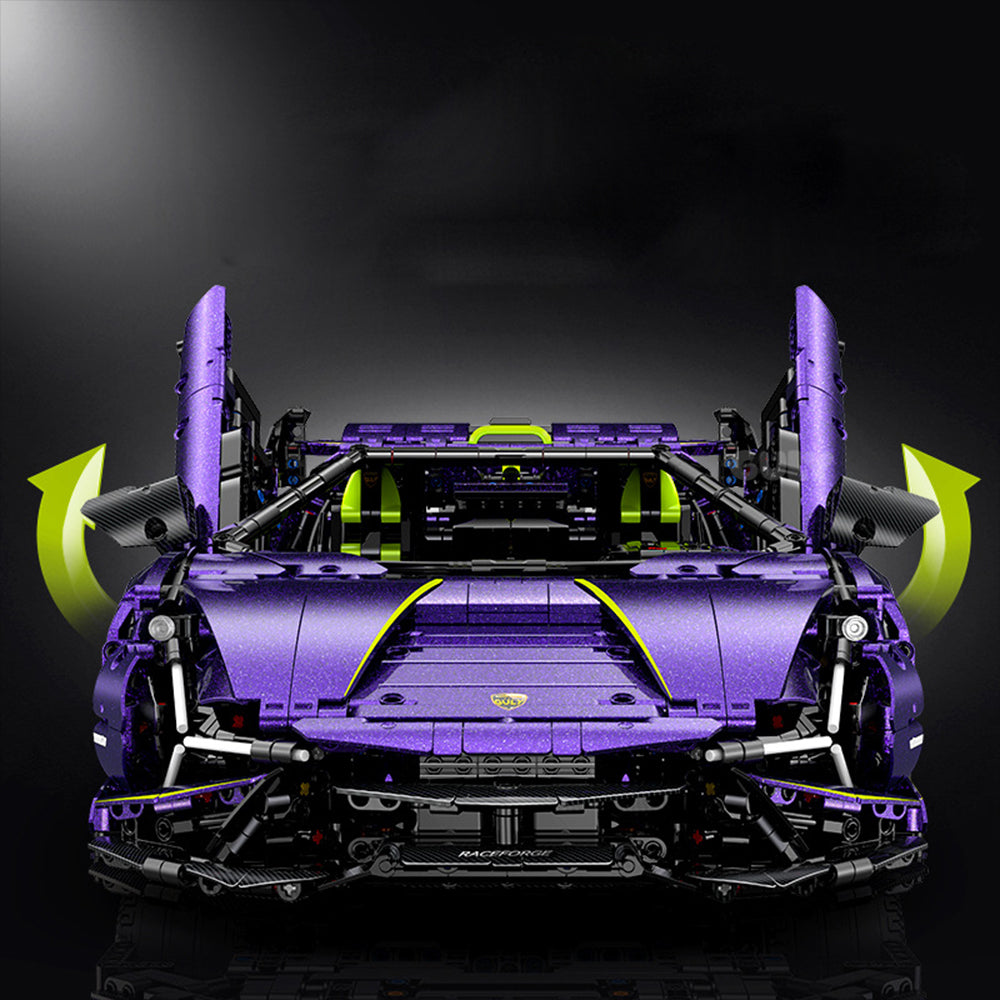 Technik Auto für Lambo Sian, 1:8 Technik Auto mit 5 M0T0R, Technik Supercar Auto mit Ieds Bausatz MOC Auto KIemmbausteine