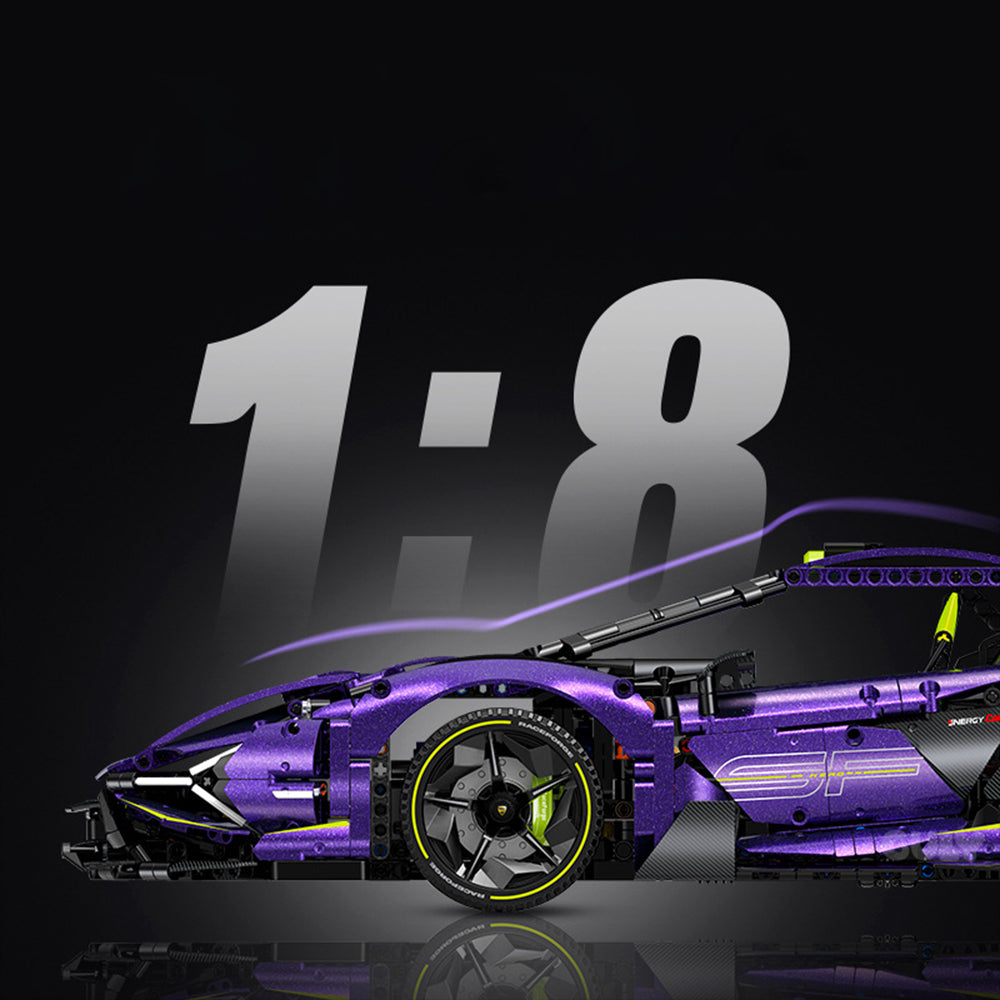 Technik Auto für Lambo Sian, 1:8 Technik Auto mit 5 M0T0R, Technik Supercar Auto mit Ieds Bausatz MOC Auto KIemmbausteine