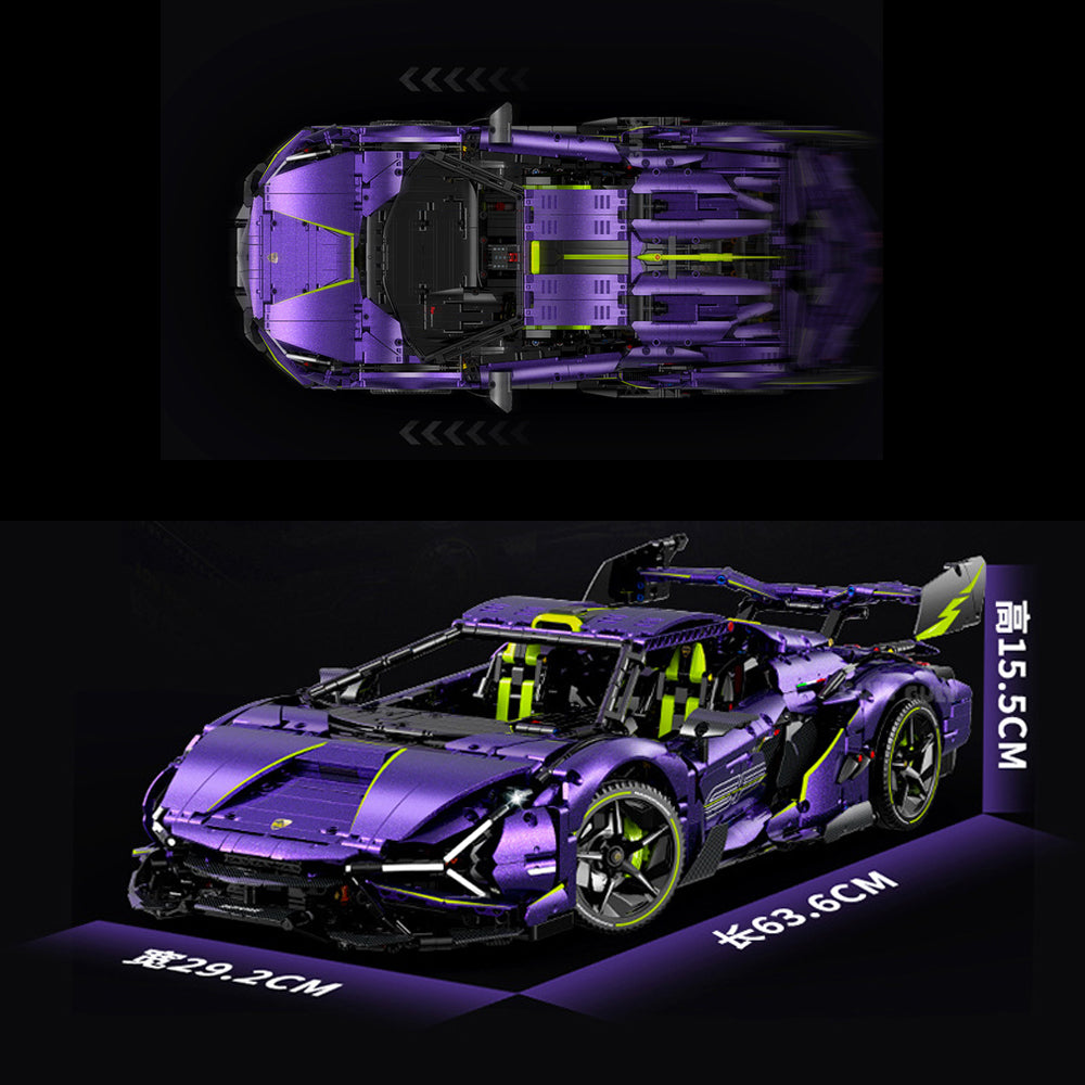 Technik Auto für Lambo Sian, 1:8 Technik Auto mit 5 M0T0R, Technik Supercar Auto mit Ieds Bausatz MOC Auto KIemmbausteine