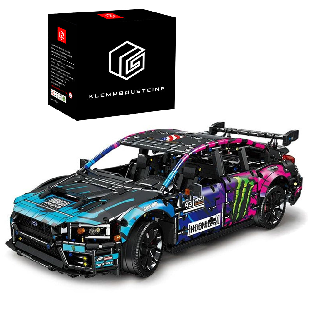 Technik Auto für SUBARU WRX STI Rennauto, 1:8 Groß Auto Modellbausatz, 2978 Teile Klemmbausteine Auto MOC WRX Rennwagen Bausatz