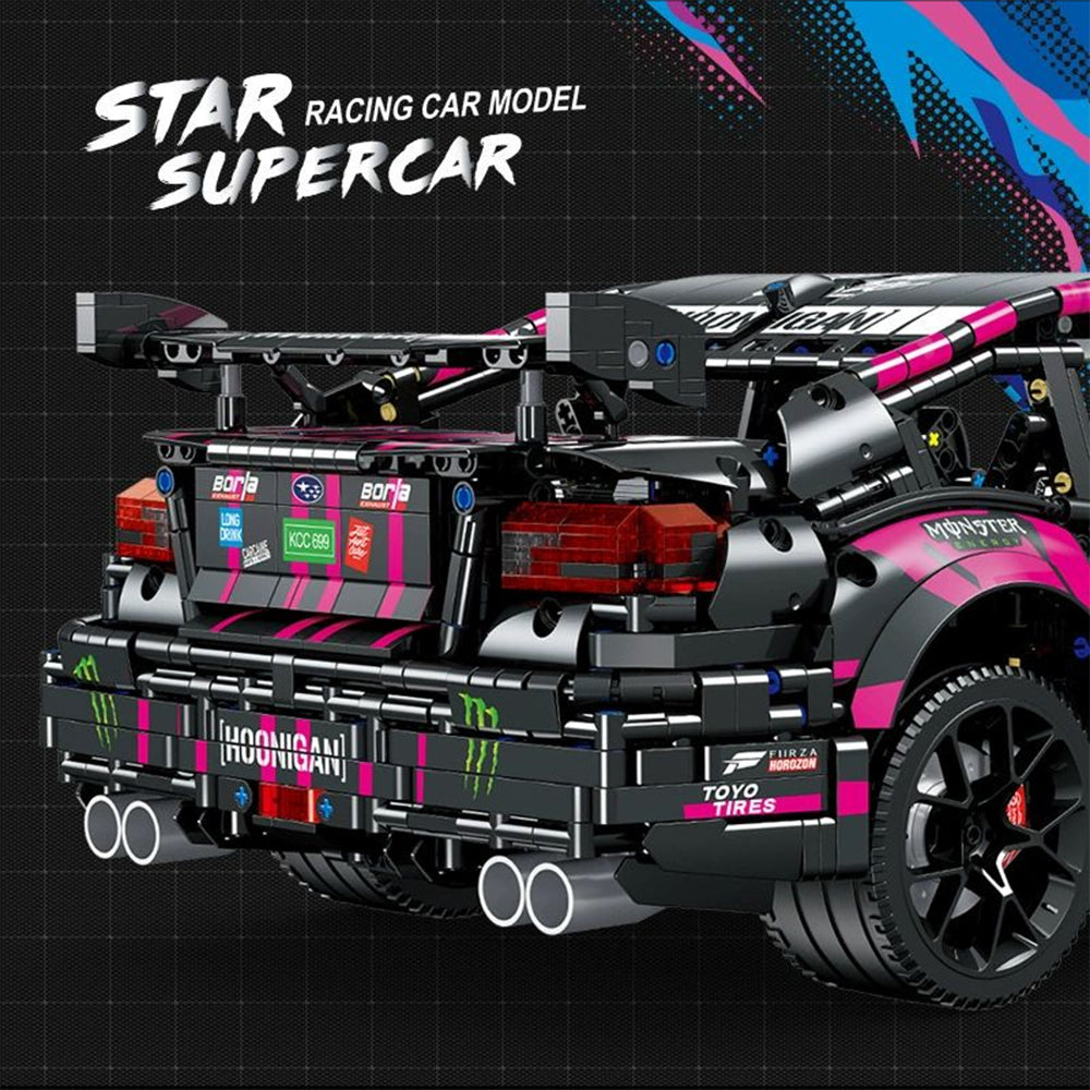 Technik Auto für SUBARU WRX STI Rennauto, 1:8 Groß Auto Modellbausatz, 2978 Teile Klemmbausteine Auto MOC WRX Rennwagen Bausatz