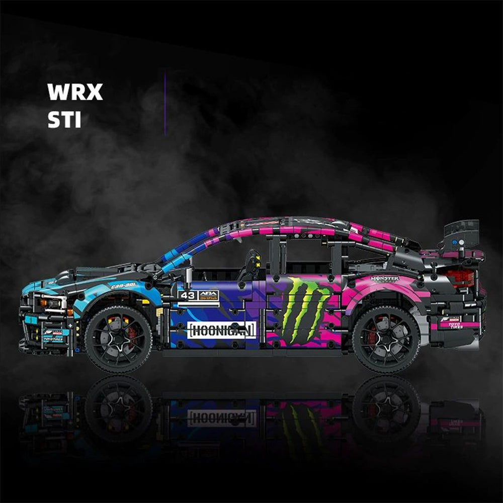 Technik Auto für SUBARU WRX STI Rennauto, 1:8 Groß Auto Modellbausatz, 2978 Teile Klemmbausteine Auto MOC WRX Rennwagen Bausatz