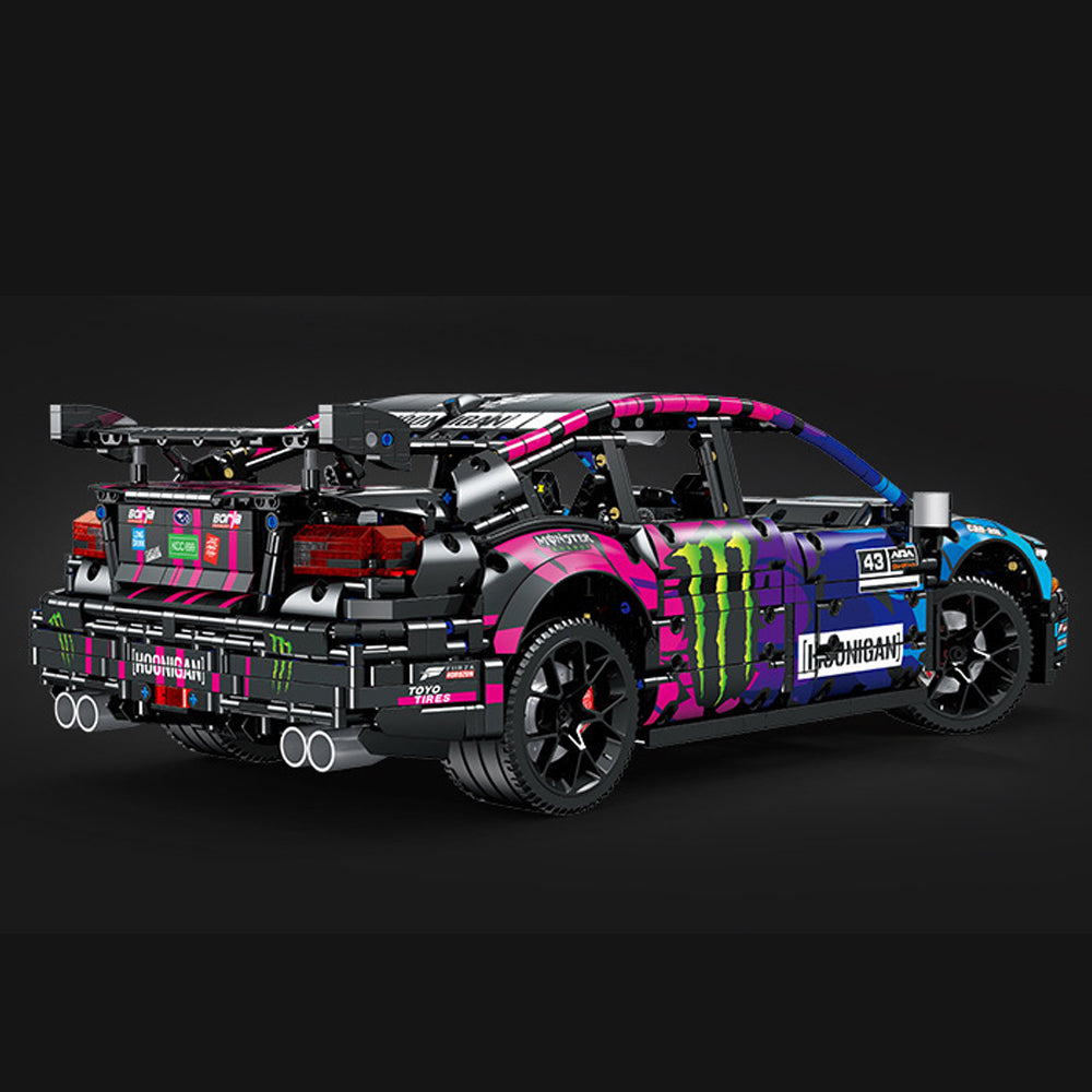Technik Auto für SUBARU WRX STI Rennauto, 1:8 Groß Auto Modellbausatz, 2978 Teile Klemmbausteine Auto MOC WRX Rennwagen Bausatz
