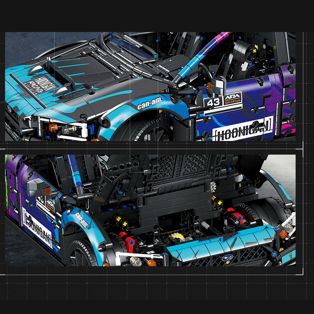 Technik Auto für SUBARU WRX STI Rennauto, 1:8 Groß Auto Modellbausatz, 2978 Teile Klemmbausteine Auto MOC WRX Rennwagen Bausatz