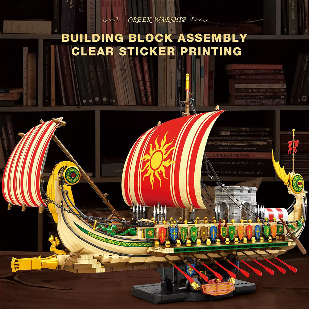 Trireme Schiff Modell, GREEK WARSHIP 2982+ Teile Segelschiff Modell groß Modelbau Schiff Klemmbausteine 66102 Modell