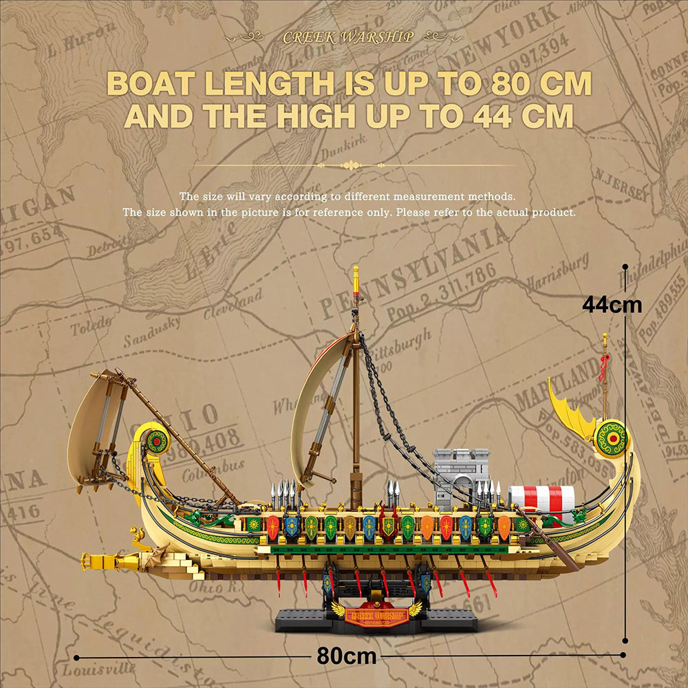 Trireme Schiff Modell, GREEK WARSHIP 2982+ Teile Segelschiff Modell groß Modelbau Schiff Klemmbausteine 66102 Modell