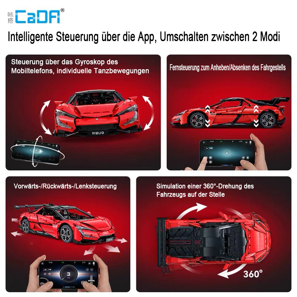 BYD U9, CaDA C64011W MOC Auto KIemmbausteine (3671 Teile)
