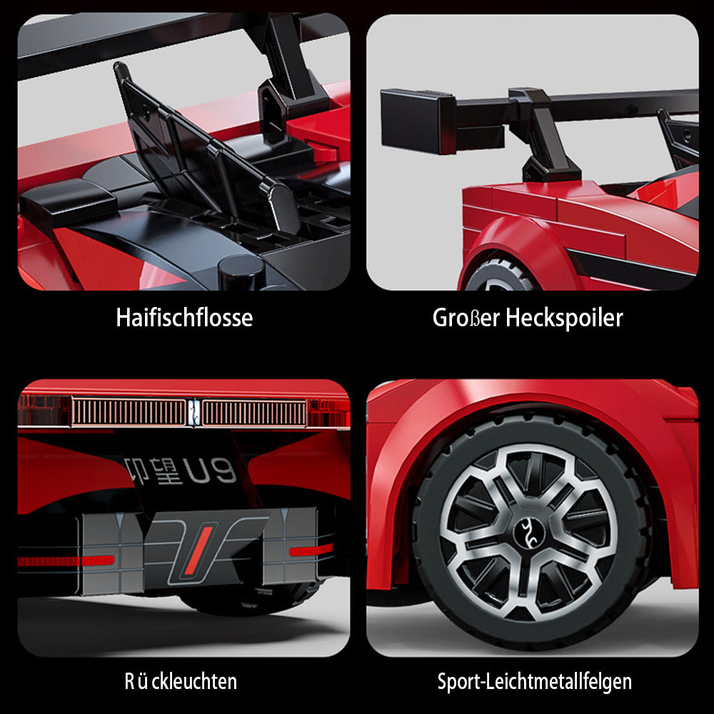 CADA C55045W BYD U9 Supercar, Technik Rennauto KIemmbausteine, Maßstab 1: 24 Modell, 291 Teile C55045 Bausatz