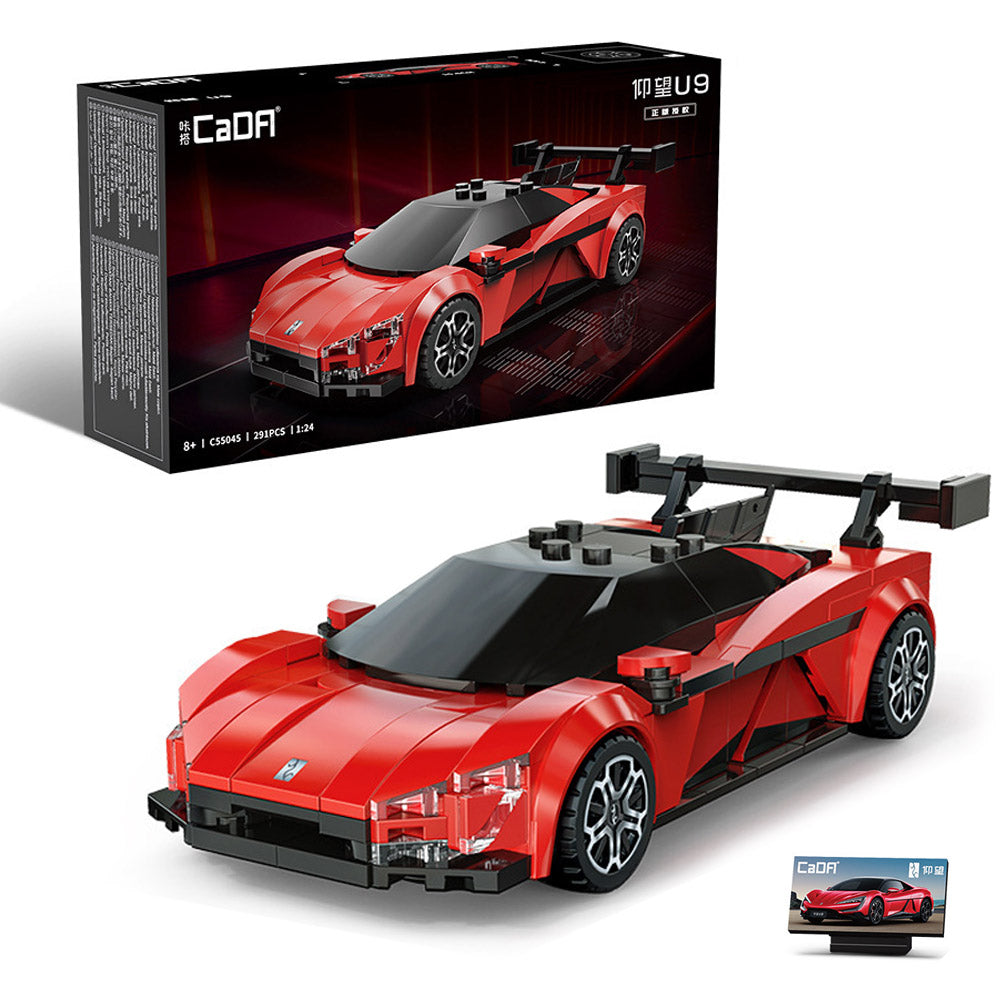 CADA C55045W BYD U9 Supercar, Technik Rennauto KIemmbausteine, Maßstab 1: 24 Modell, 291 Teile C55045 Bausatz