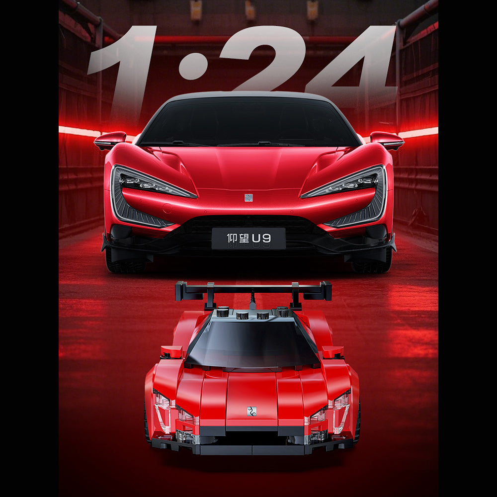 CADA C55045W BYD U9 Supercar, Technik Rennauto KIemmbausteine, Maßstab 1: 24 Modell, 291 Teile C55045 Bausatz