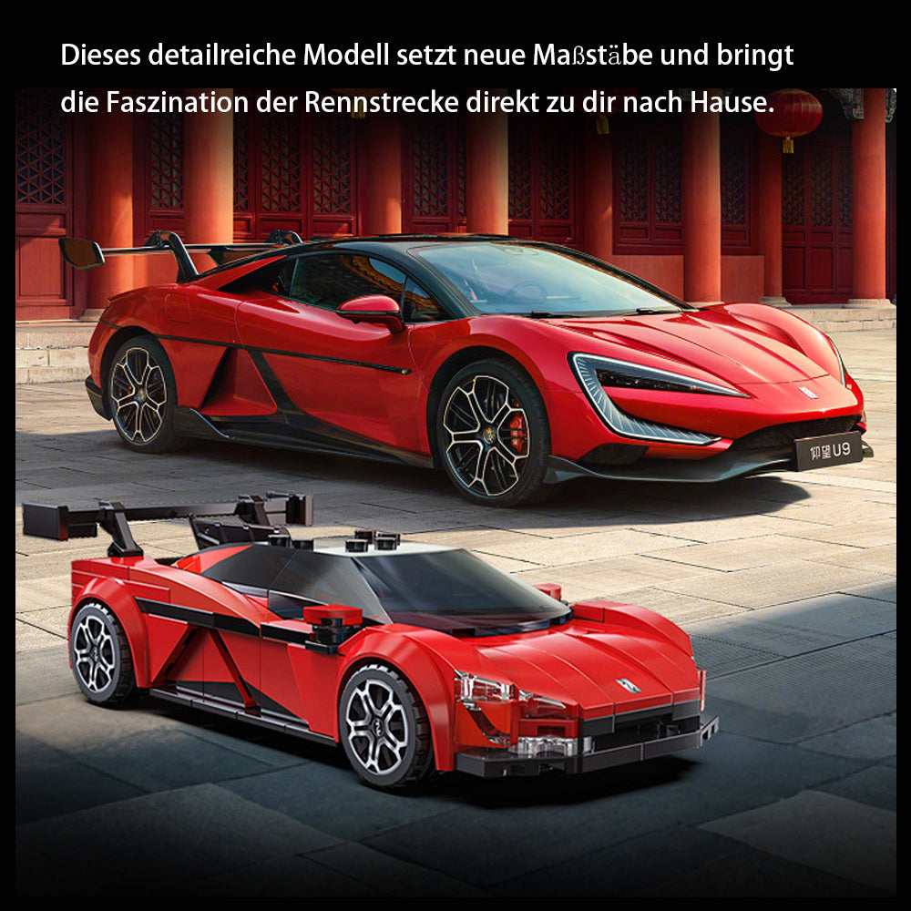 CADA C55045W BYD U9 Supercar, Technik Rennauto KIemmbausteine, Maßstab 1: 24 Modell, 291 Teile C55045 Bausatz