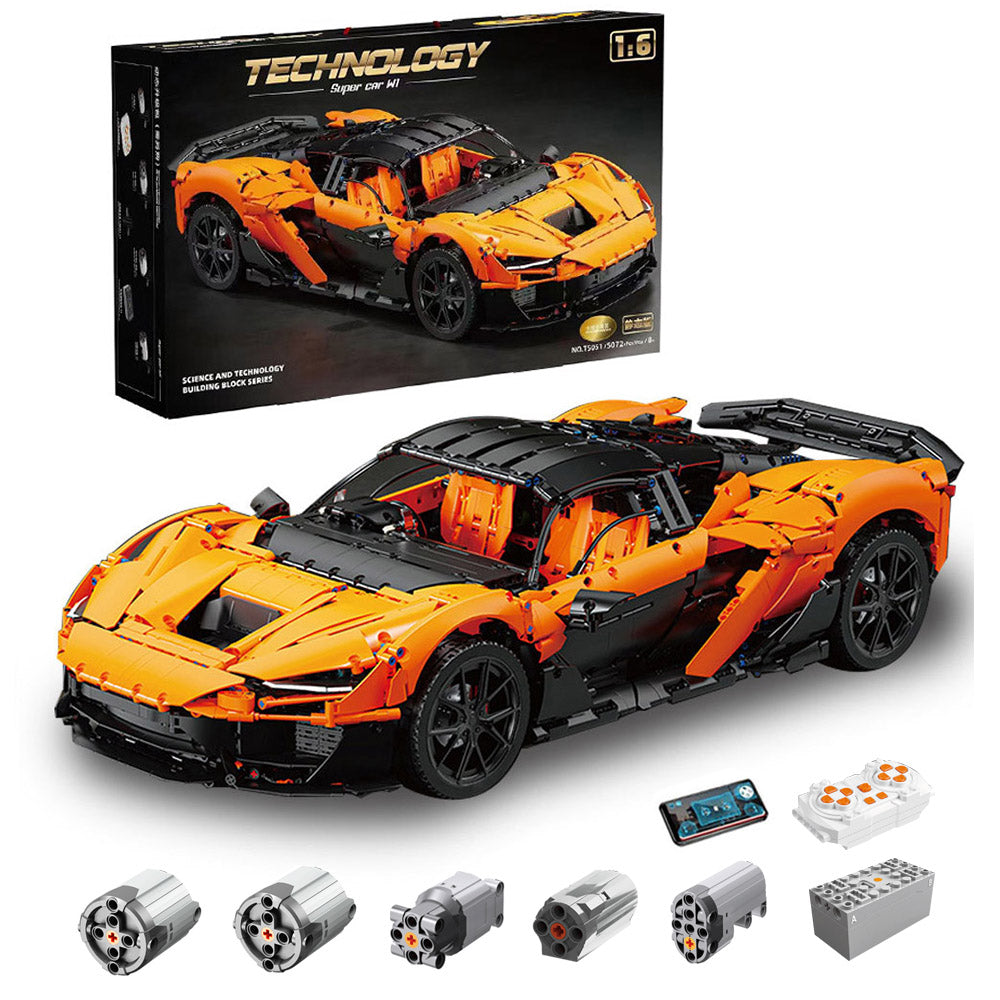Technik Auto für Mclaren W1 Hypercar, T-5051 Technik Rennauto, Maßstab 1: 6 Modell, 5070 Teile Bausatz, Mit Originalverpackung