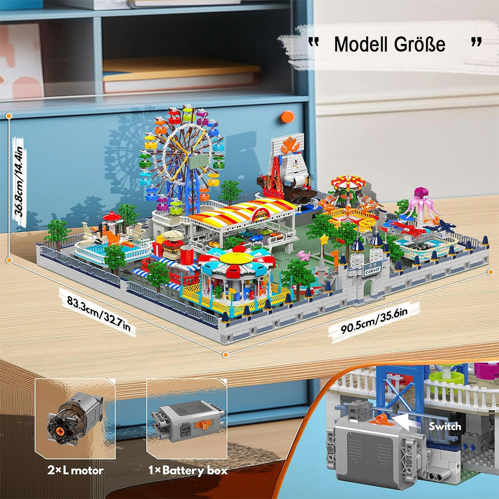 Mould King 11022 MOC Großer Spielplatz, 5220 Teile Technik Spiel Platz Mit Motoren Set Klemmbausteine