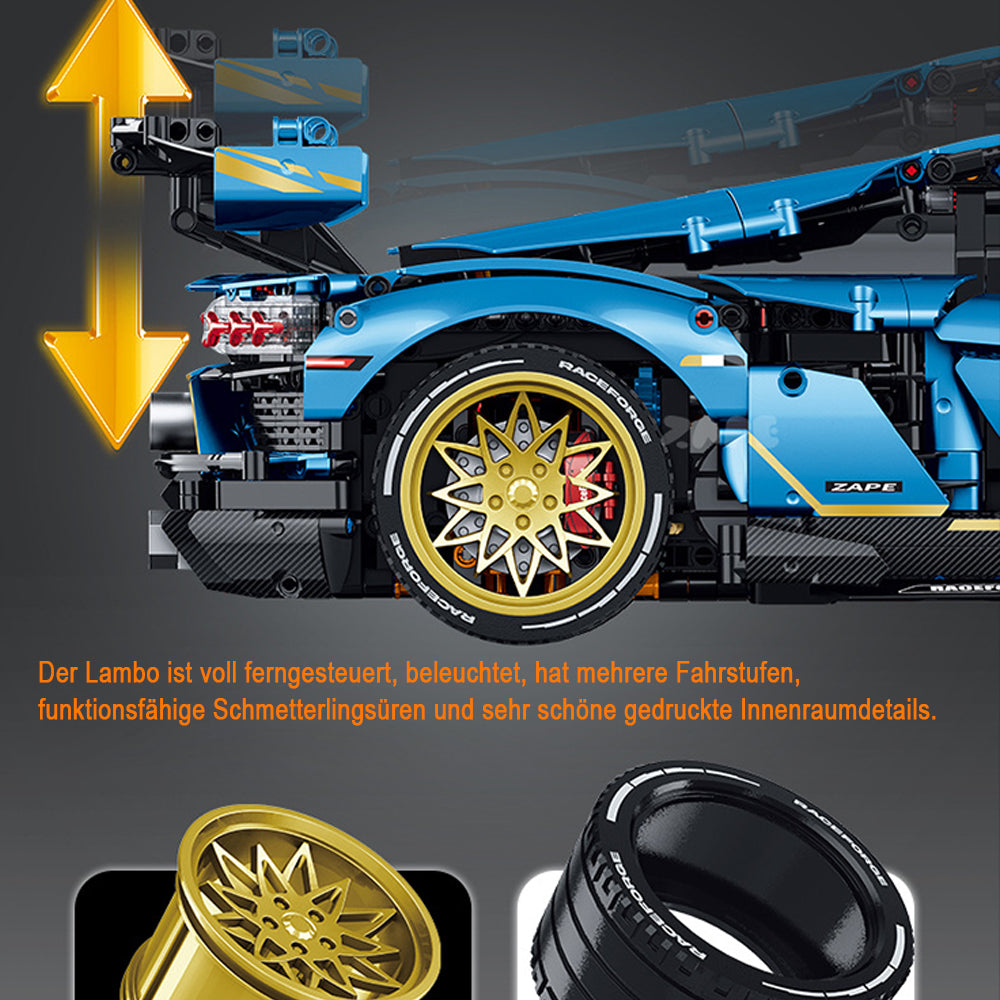 Technik Auto 1: 8 für Lamborghini Aventador SVJ Supercar, Technik Auto mit 5 Motoren Technik Auto Bausatz MOC Auto KIemmbausteine für Lambo SVJ Technik Auto