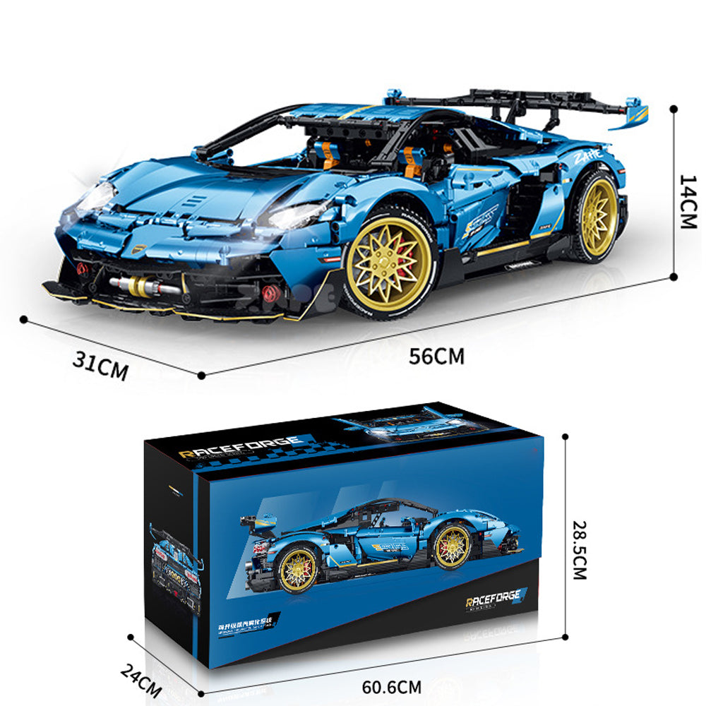 Technik Auto 1: 8 für Lamborghini Aventador SVJ Supercar, Technik Auto mit 5 Motoren Technik Auto Bausatz MOC Auto KIemmbausteine für Lambo SVJ Technik Auto
