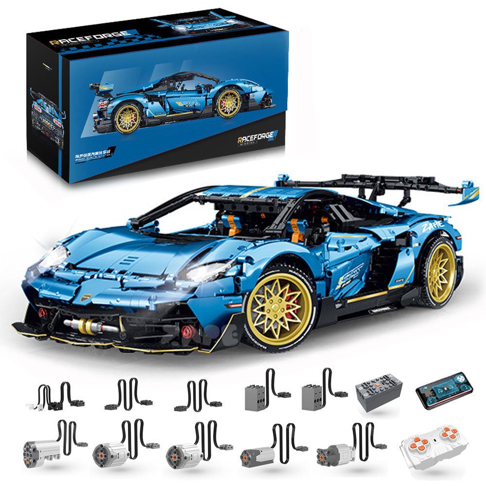 Technik Auto 1: 8 für Lamborghini Aventador SVJ Supercar, Technik Auto mit 5 Motoren Technik Auto Bausatz MOC Auto KIemmbausteine für Lambo SVJ Technik Auto