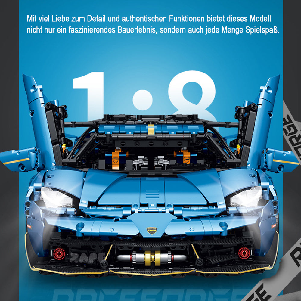 Technik Auto 1: 8 für Lamborghini Aventador SVJ Supercar, Technik Auto mit 5 Motoren Technik Auto Bausatz MOC Auto KIemmbausteine für Lambo SVJ Technik Auto