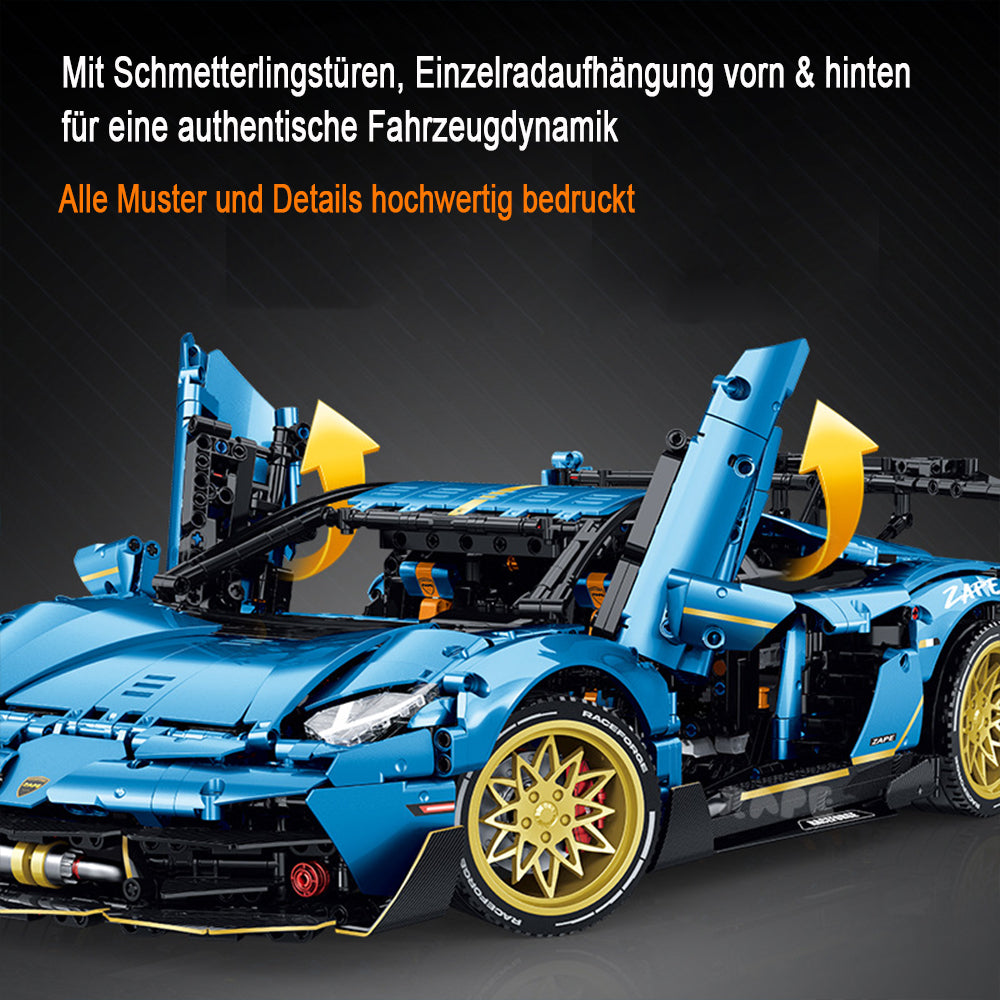Technik Auto 1: 8 für Lamborghini Aventador SVJ Supercar, Technik Auto mit 5 Motoren Technik Auto Bausatz MOC Auto KIemmbausteine für Lambo SVJ Technik Auto