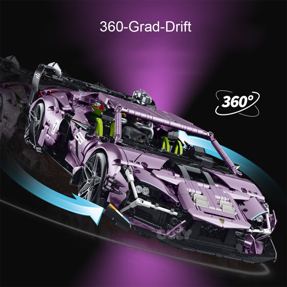 Technik Auto für Lamborghini Revuelto Hypercar, Technik Auto mit 6 Motoren Technik Auto Bausatz MOC Auto KIemmbausteine für Lamborghini Technik Auto, Originalverpackung