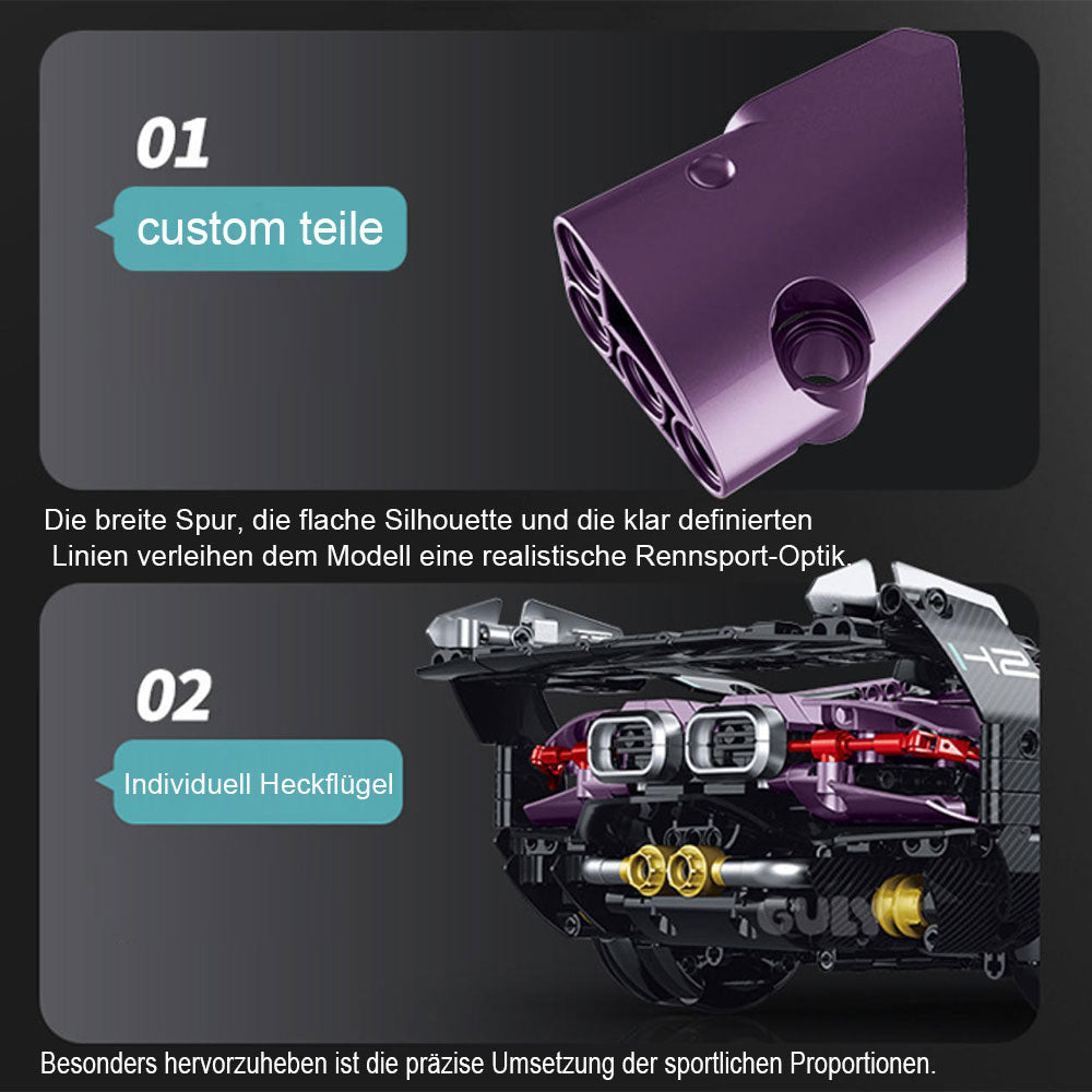Technik Auto für Lamborghini Revuelto Hypercar, Technik Auto mit 6 Motoren Technik Auto Bausatz MOC Auto KIemmbausteine für Lamborghini Technik Auto, Originalverpackung