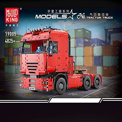 RcBrick Technik Truck Technik LKW, 4825 Teile Technic LKW mit 7 Motoren, Akku/Empfänger und Fernsteuerung Set Kompatibel mit Lego Technik